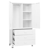 Thumbnail for Industrial Kleiderschrank Weiß 90x50x180 cm Metall