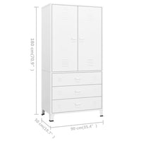 Thumbnail for Industrial Kleiderschrank Weiß 90x50x180 cm Metall