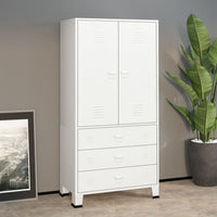 Thumbnail for Industrial Kleiderschrank Weiß 90x50x180 cm Metall