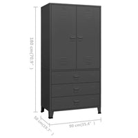 Thumbnail for Industrial Kleiderschrank Anthrazit 90x50x180 cm Metall