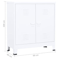 Thumbnail for Industrial Aktenschrank Weiß 90x40x100 cm Stahl