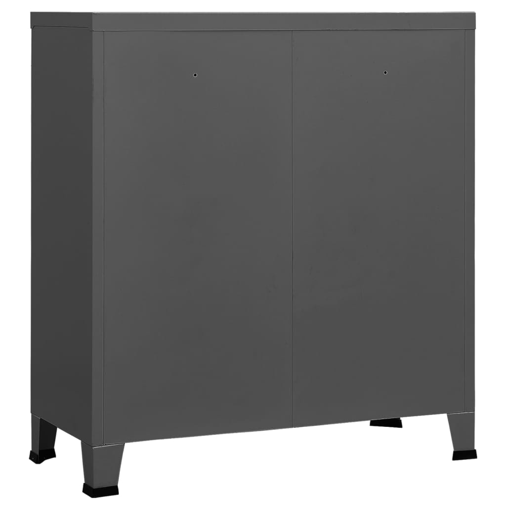 Industrial Aktenschrank Anthrazit 90x40x100 cm Stahl