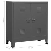Thumbnail for Industrial Aktenschrank Anthrazit 90x40x100 cm Stahl