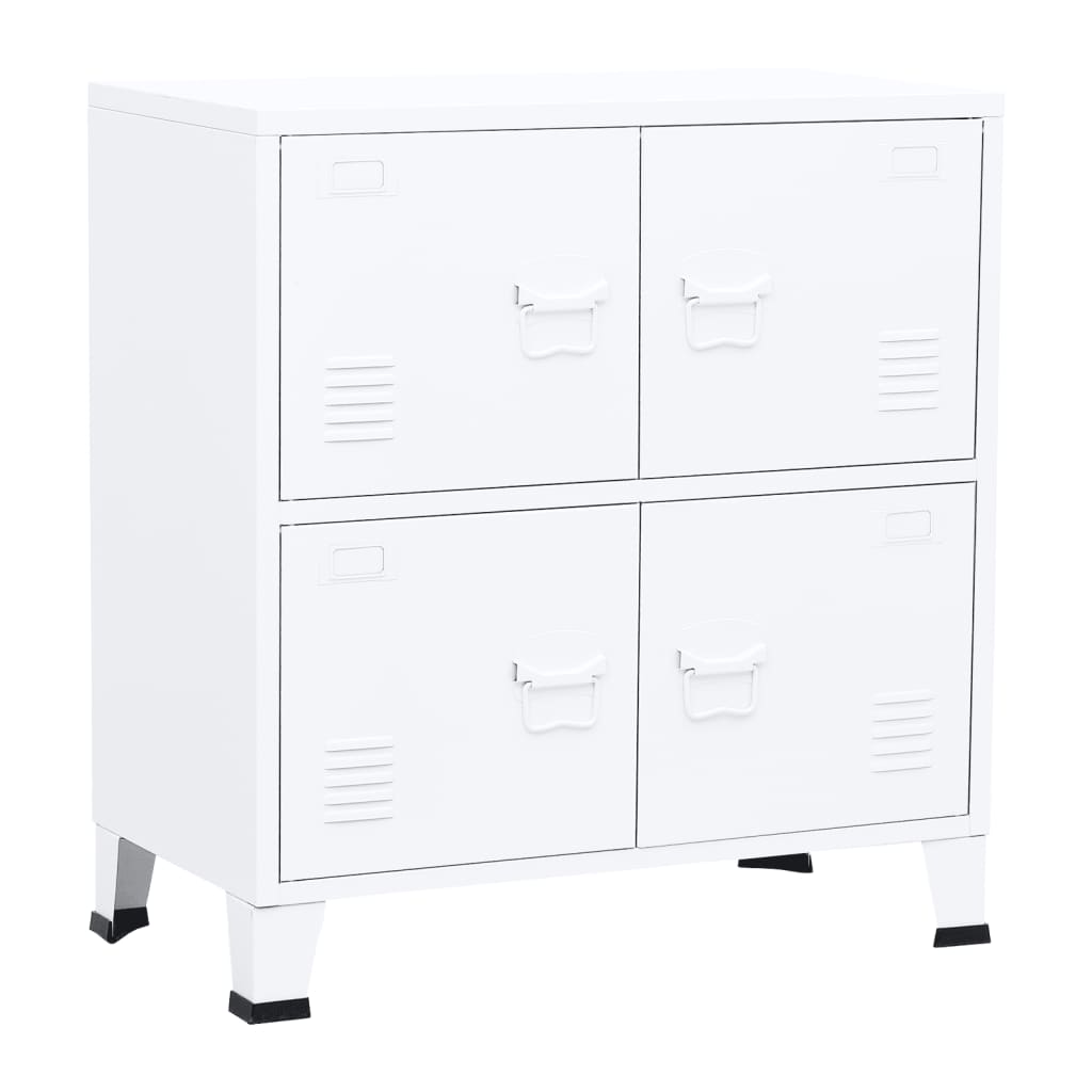 Industrial Aktenschrank Weiß 75x40x80 cm Stahl