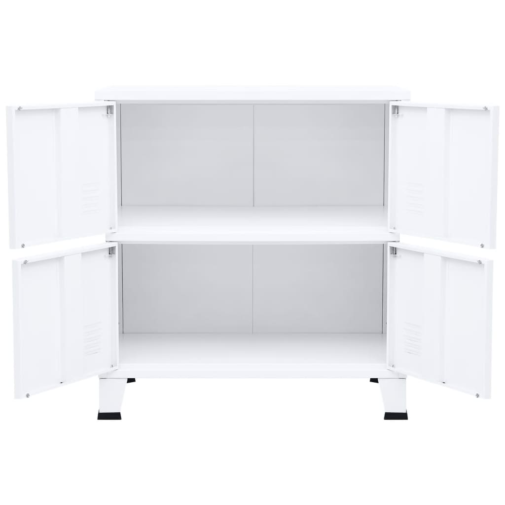 Industrial Aktenschrank Weiß 75x40x80 cm Stahl