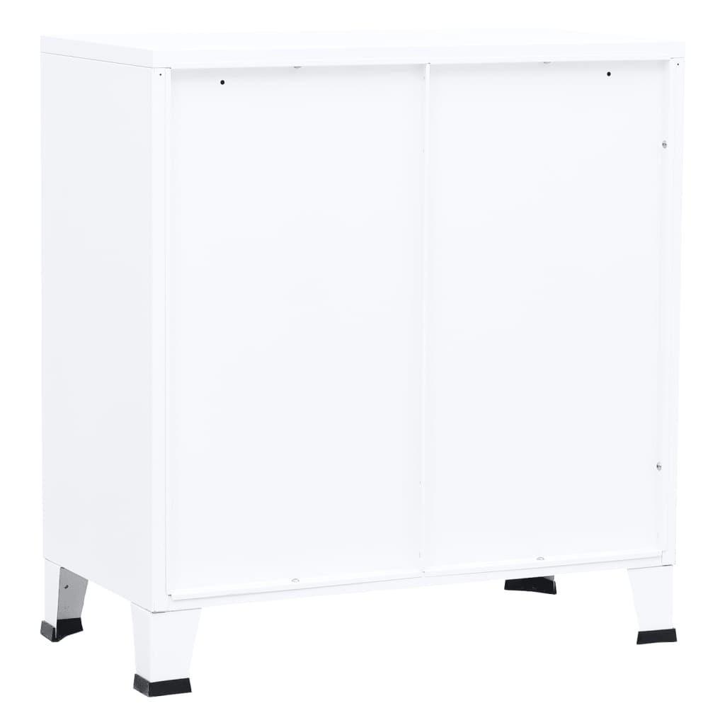 Industrial Aktenschrank Weiß 75x40x80 cm Stahl