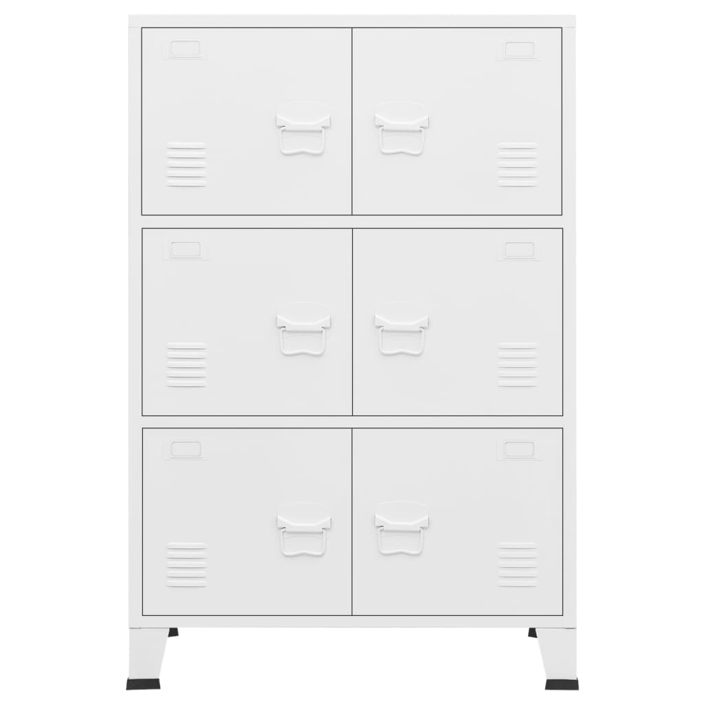 Aktenschrank Industrie-Stil Weiß 75x40x115 cm Metall