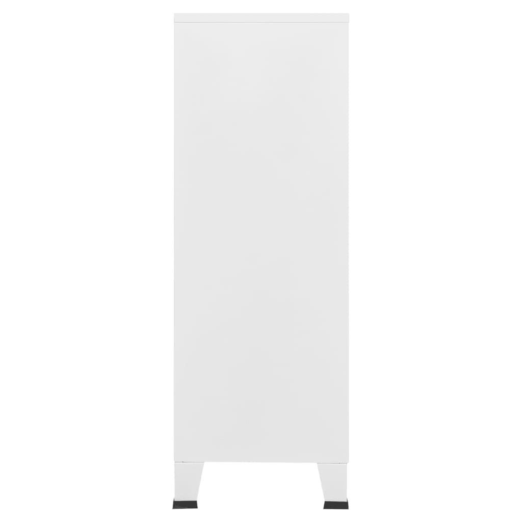 Aktenschrank Industrie-Stil Weiß 75x40x115 cm Metall