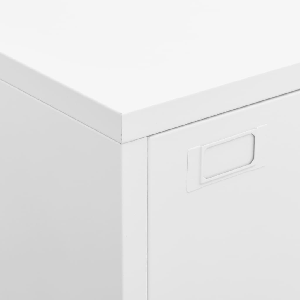Aktenschrank Industrie-Stil Weiß 75x40x115 cm Metall