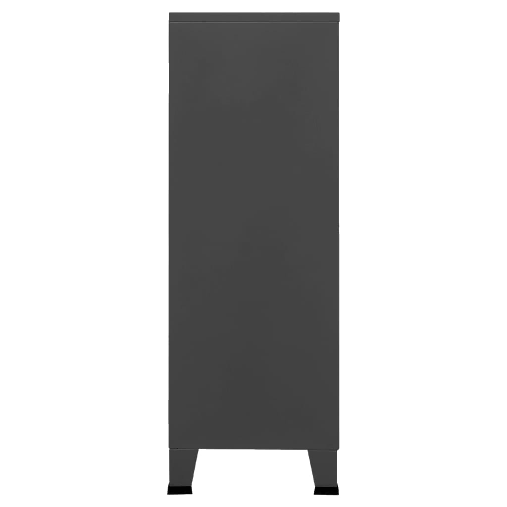 Aktenschrank Industrie-Stil Anthrazit 75x40x115 cm Metall