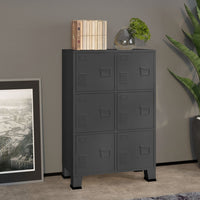 Thumbnail for Aktenschrank Industrie-Stil Anthrazit 75x40x115 cm Metall
