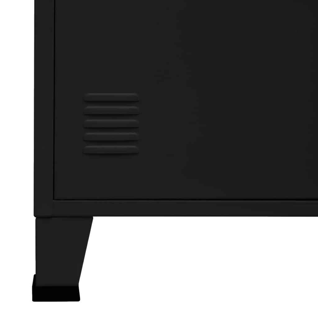 Bücherregal im Industrie-Stil Schwarz 80x32x180 cm Stahl