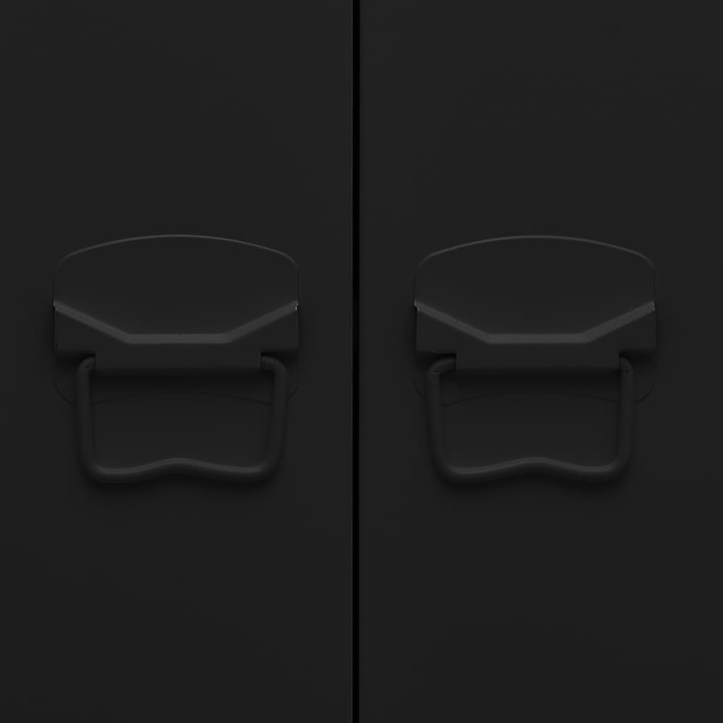 Bücherregal im Industrie-Stil Schwarz 80x32x180 cm Stahl