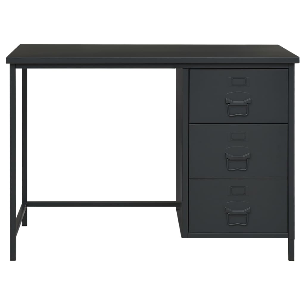 Schreibtisch Industrie-Stil Schubladen Anthrazit 105x52x75 cm