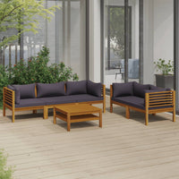 Thumbnail for 6-tlg. Garten-Lounge-Set mit Auflage Massivholz Akazie
