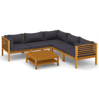 Thumbnail for 6-tlg. Garten-Lounge-Set mit Auflage Massivholz Akazie