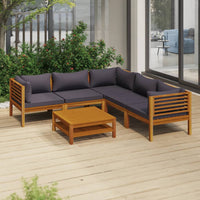 Thumbnail for 6-tlg. Garten-Lounge-Set mit Auflage Massivholz Akazie