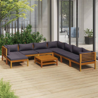 Thumbnail for 9-tlg. Garten-Lounge-Set mit Auflage Massivholz Akazie
