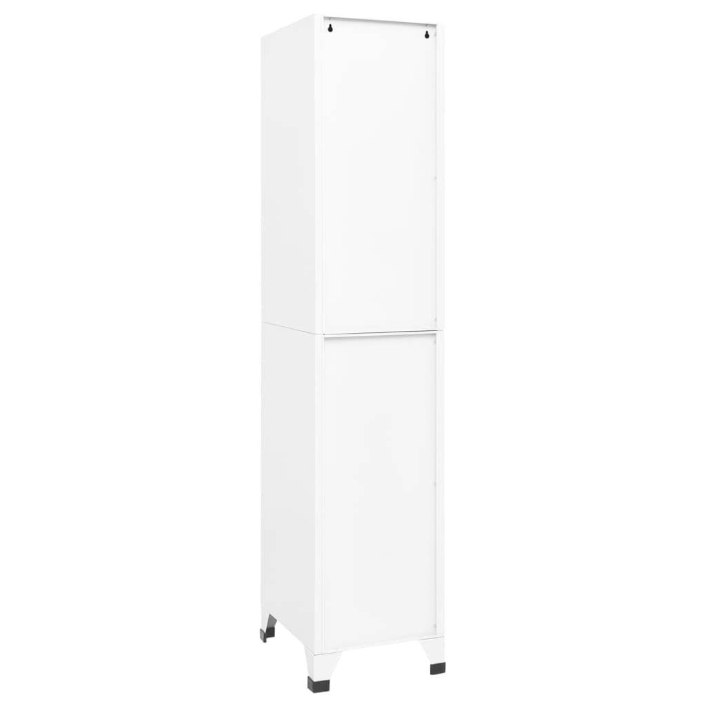Schließfachschrank Weiß 38x45x180 cm Stahl