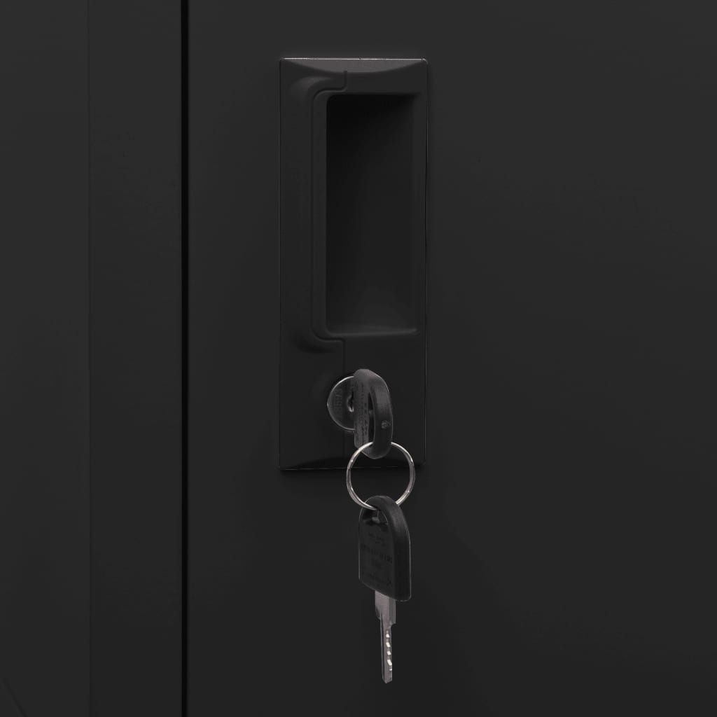 Schließfachschrank Schwarz 38x45x180 cm Stahl