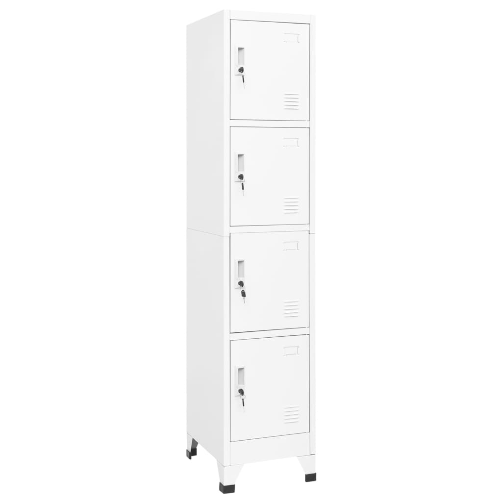 Schließfachschrank Weiß 38x45x180 cm Stahl