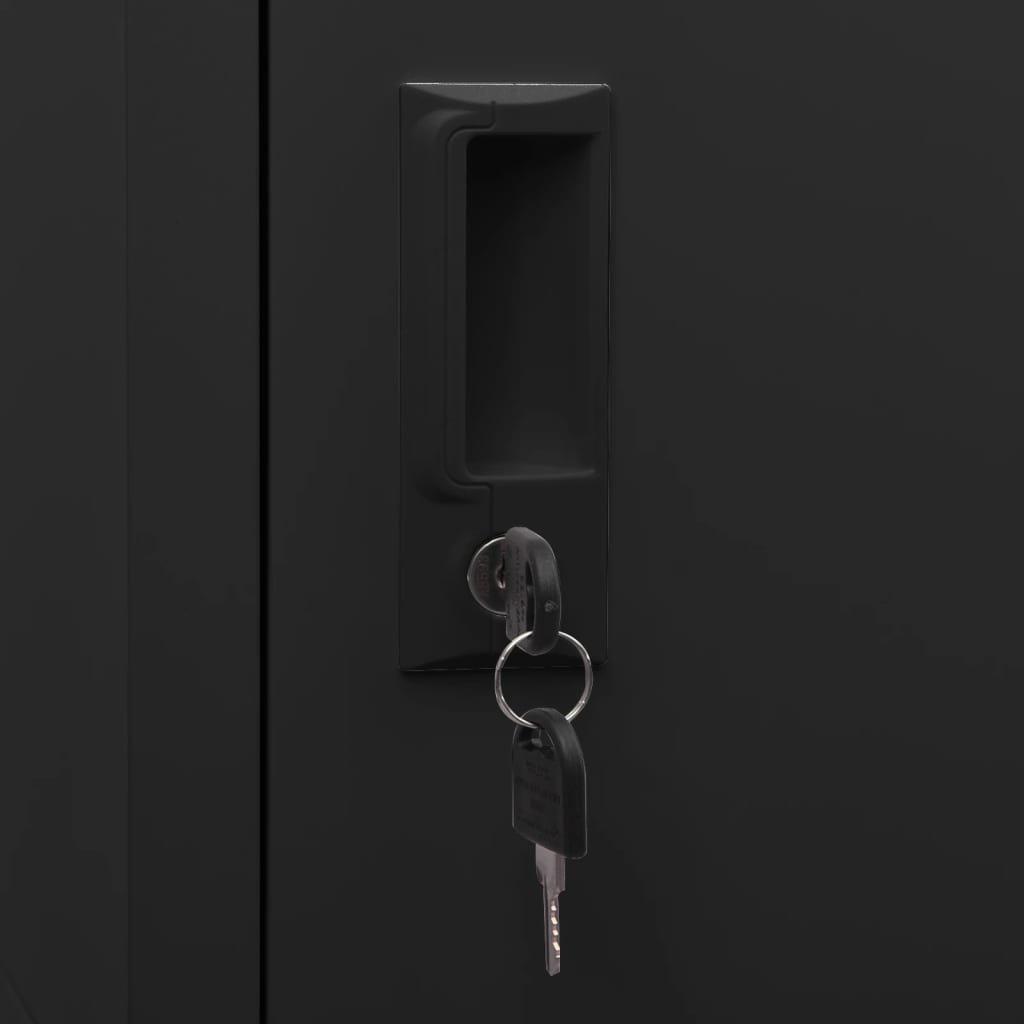 Schließfachschrank Schwarz 38x45x180 cm Stahl