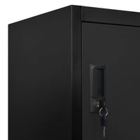 Thumbnail for Schließfachschrank Schwarz 90x45x180 cm Stahl