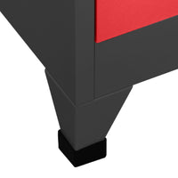 Thumbnail for Schließfachschrank Anthrazit und Rot 90x40x180 cm Stahl