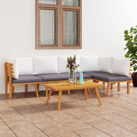 Thumbnail for 5-tlg. Garten-Lounge-Set mit Kissen Massivholz Akazie