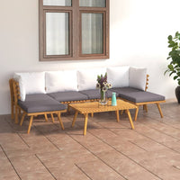 Thumbnail for 7-tlg. Garten-Lounge-Set mit Kissen Massivholz Akazie