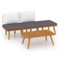 Thumbnail for 4-tlg. Garten-Lounge-Set mit Kissen Massivholz Akazie