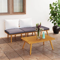 Thumbnail for 4-tlg. Garten-Lounge-Set mit Kissen Massivholz Akazie