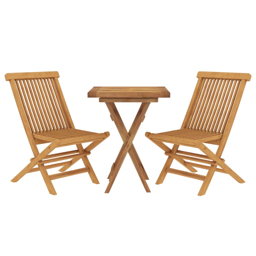 3-tlg. Garten-Essgruppe Massivholz Teak