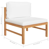 Thumbnail for 5-tlg. Garten-Lounge-Set mit Creme Kissen Massivholz Teak