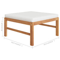 Thumbnail for 6-tlg. Garten-Lounge-Set mit Creme Kissen Massivholz Teak