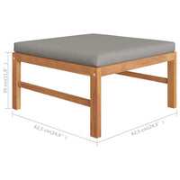 Thumbnail for 6-tlg. Garten-Lounge-Set mit Grauen Kissen Massivholz Teak