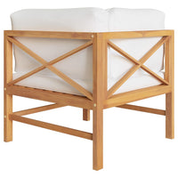 Thumbnail for 2-Sitzer-Gartensofa mit Creme Kissen Massivholz Teak