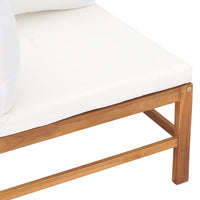 Thumbnail for 2-Sitzer-Gartensofa mit Creme Kissen Massivholz Teak