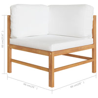 Thumbnail for 3-Sitzer-Gartensofa mit Creme Kissen Massivholz Teak