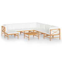Thumbnail for 9-tlg. Garten-Lounge-Set mit Creme Kissen Massivholz Teak
