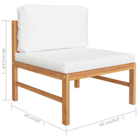 Thumbnail for 6-tlg. Garten-Lounge-Set mit Creme Kissen Massivholz Teak