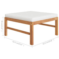 Thumbnail for 6-tlg. Garten-Lounge-Set mit Creme Kissen Massivholz Teak