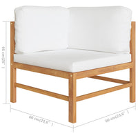 Thumbnail for 4-tlg. Garten-Lounge-Set mit Creme Kissen Massivholz Teak