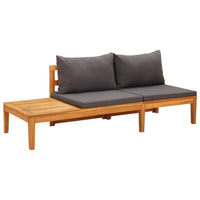 Thumbnail for 3-tlg. Garten-Lounge-Set mit Dunkelgrauen Kissen Massivholz Akazie