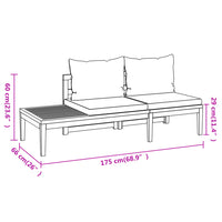 Thumbnail for 3-tlg. Garten-Lounge-Set mit Dunkelgrauen Kissen Massivholz Akazie