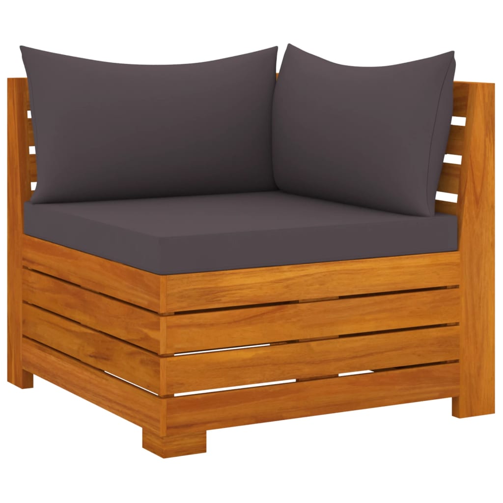 2-Sitzer-Gartensofa mit Kissen Massivholz Akazie