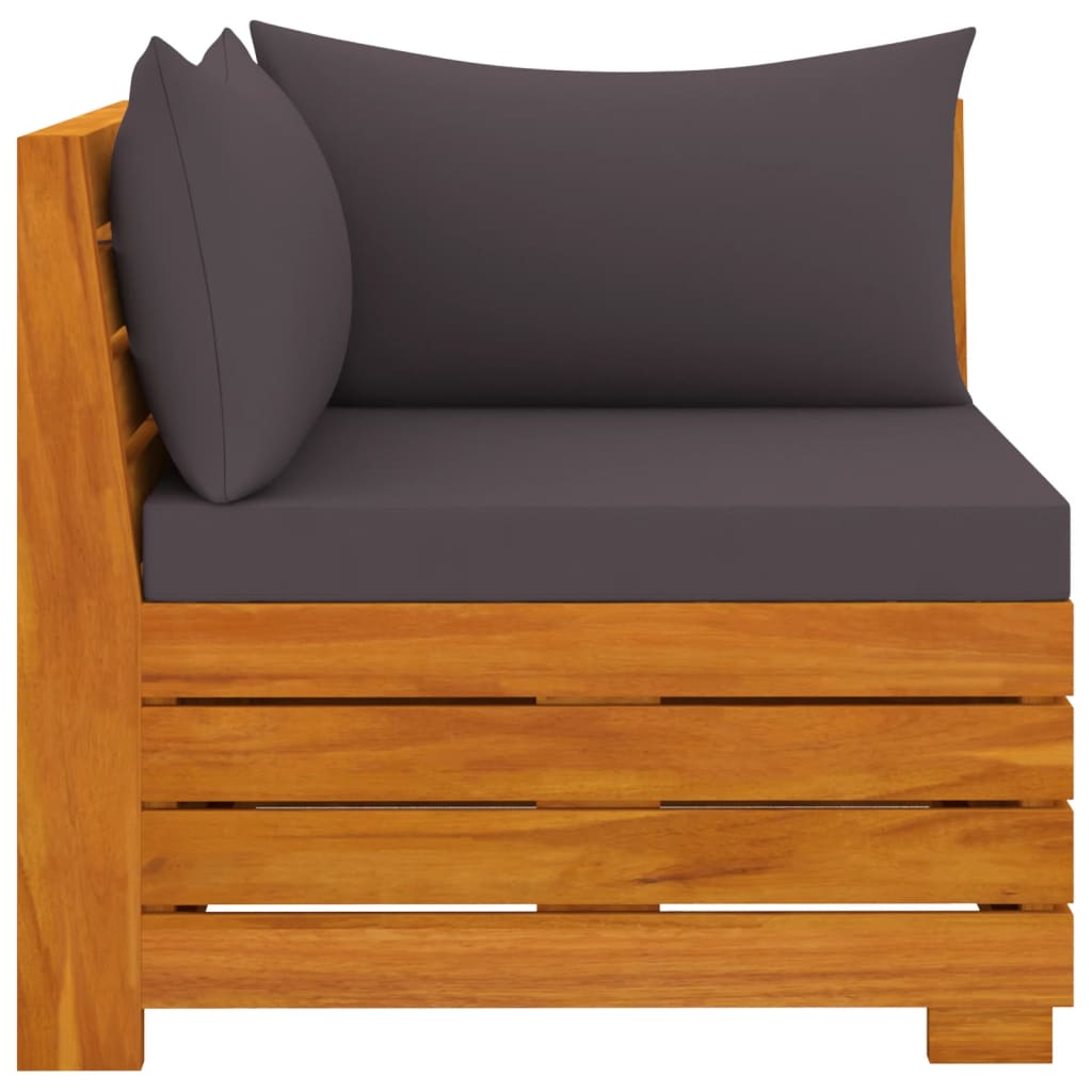 2-Sitzer-Gartensofa mit Kissen Massivholz Akazie