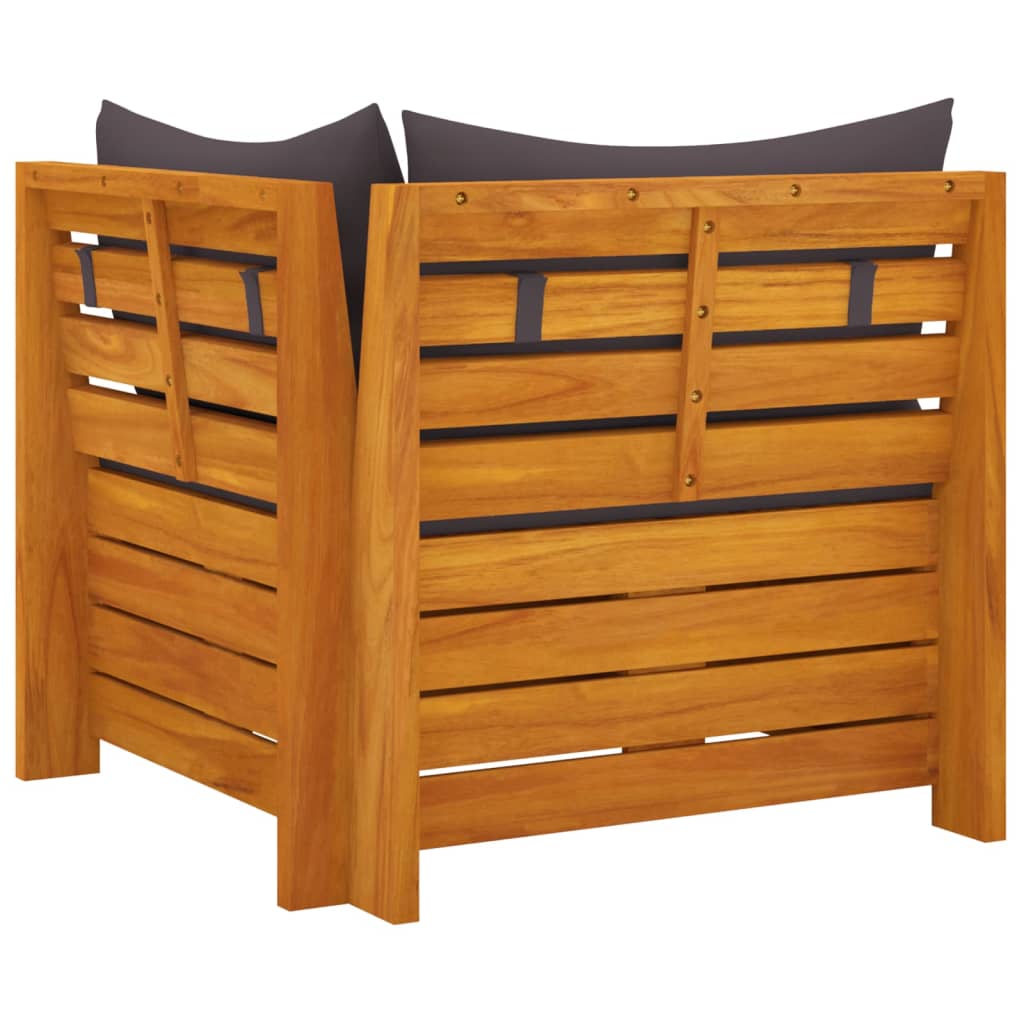 2-Sitzer-Gartensofa mit Kissen Massivholz Akazie