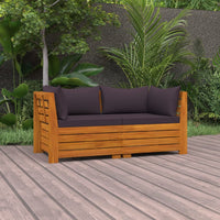 Thumbnail for 2-Sitzer-Gartensofa mit Kissen Massivholz Akazie