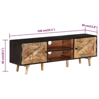 Thumbnail for TV-Schrank 140x30x46 cm Rohes Mangoholz und Massivholz Akazie